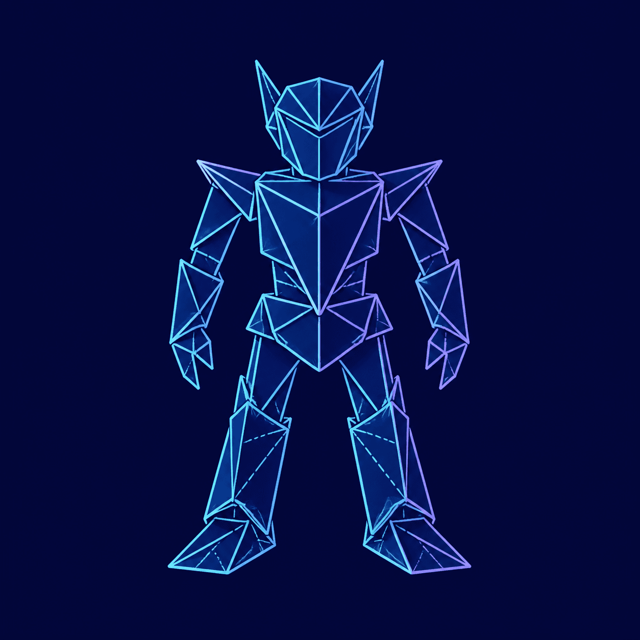 Line artwork of an origami robot
